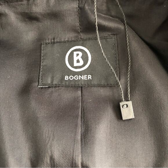Bogner gray & black double breasted blazer jacket wool silk blend - Picture 4 of 5